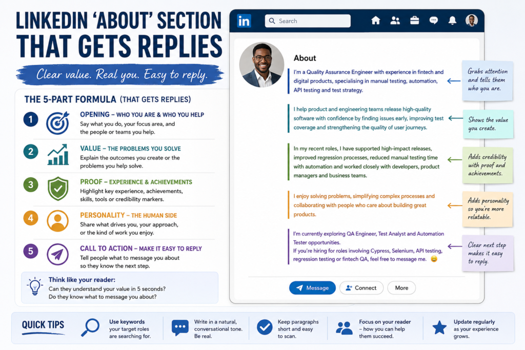 LinkedIn about section that gets replies